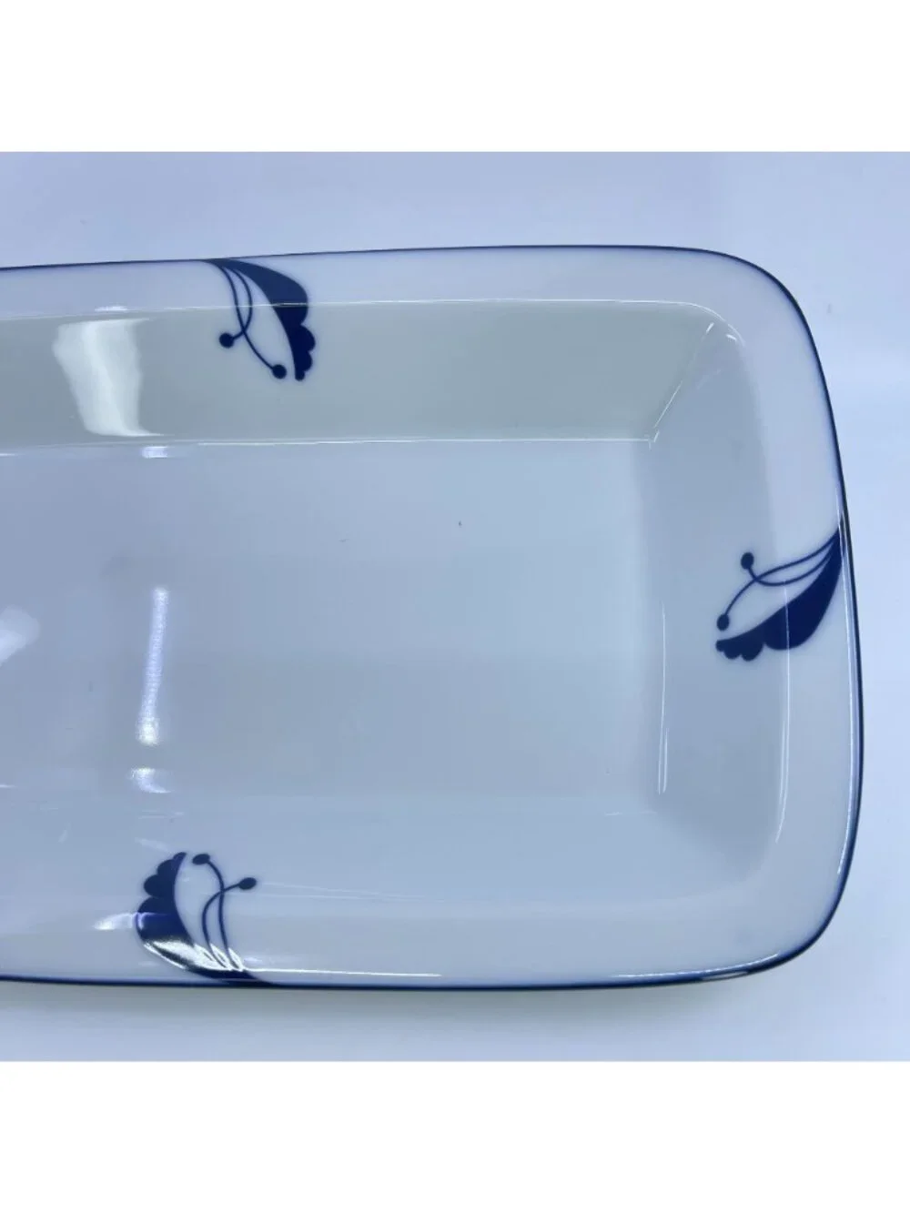 vintage dansk flora bayberry blue rectangular baking dish porcelain japan